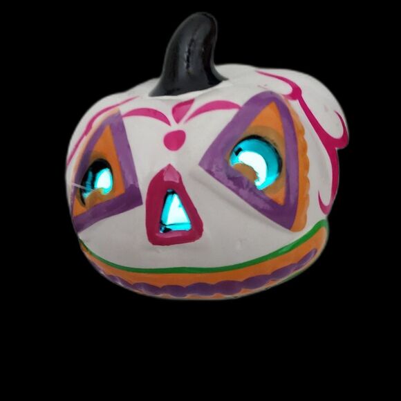 Decorative Pumpkin Lighted with Flashing Colored Lights - Picture 3 of 7